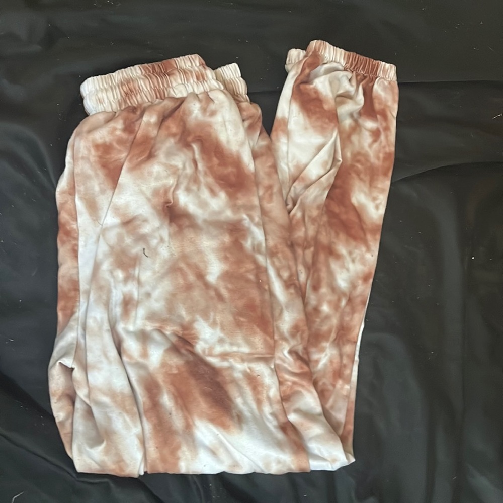 unbranded rose gold tie dye sweat pant joggers.